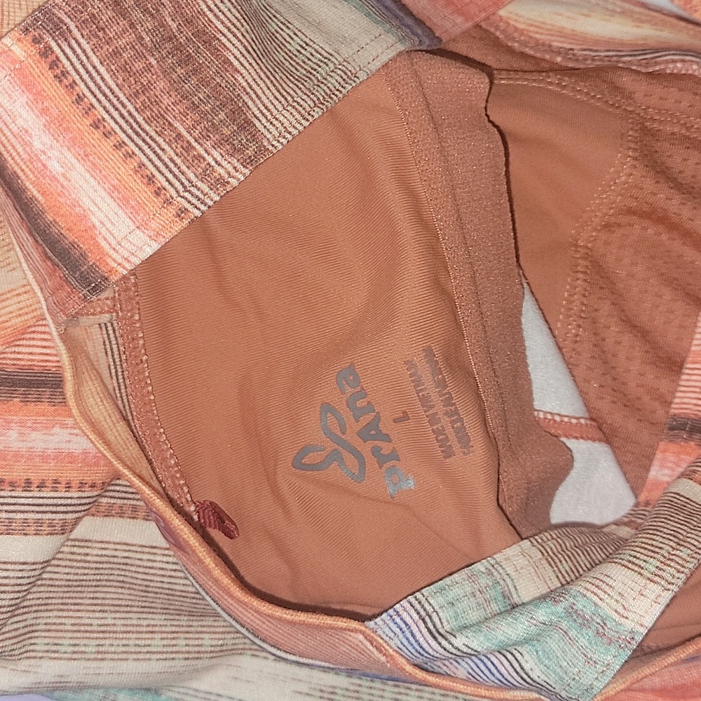 PrAna Racerback Quinn Dress sz L Sleeveless Stretch Shelf Bra Southwest Striped - Picture 4 of 6